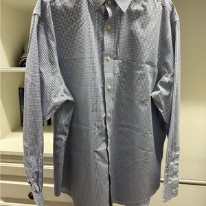 Men's Roundtree & Yorke Gold Label Blue/White Checkered Dress Shirt